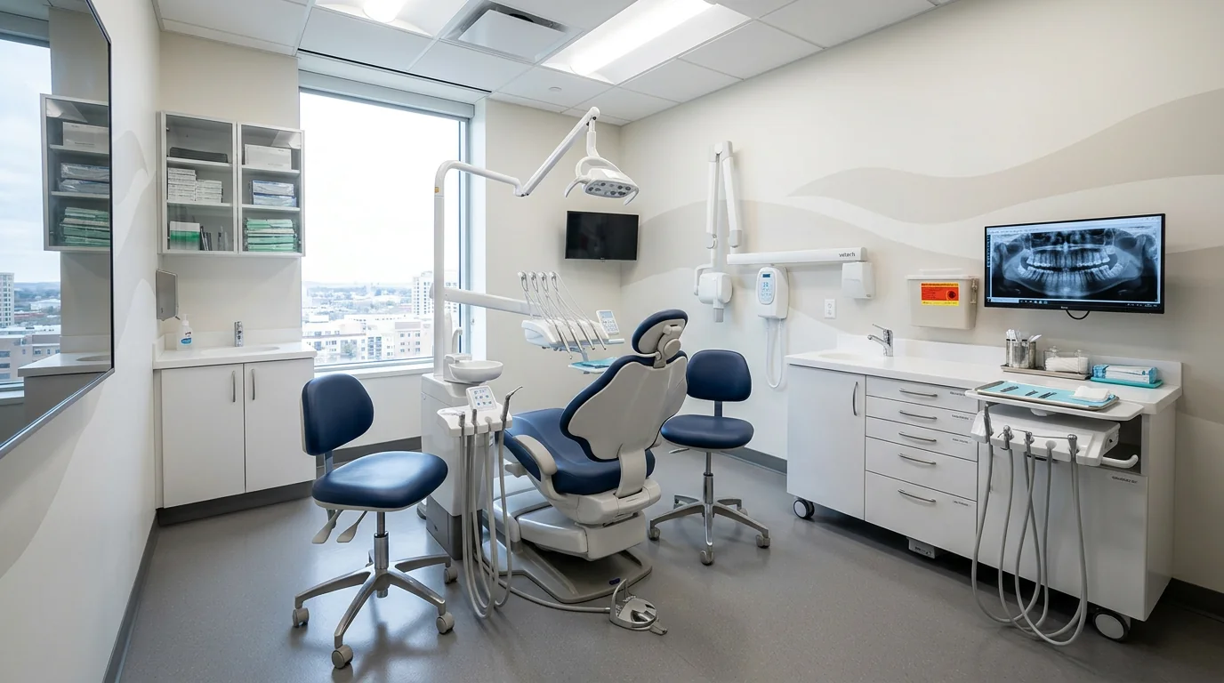 Sanitized and disinfected commercial space with spotless surfaces